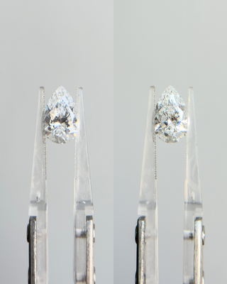 Pair of 2.14cts Pear-cut Lab Grown Diamonds