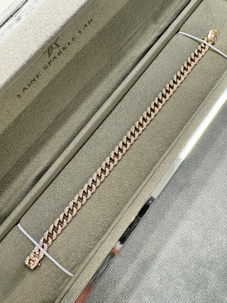 Single Row Cuban Diamonds Bracelet