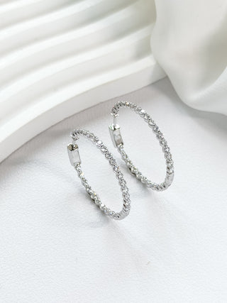 Inside out Diamond Bubble Hoops