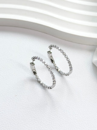 Inside out Diamond Bubble Hoops