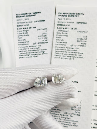 Toi et Moi Emerald & Pear Diamonds Earrings