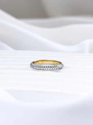 Three-Row Pavé Diamond Ring