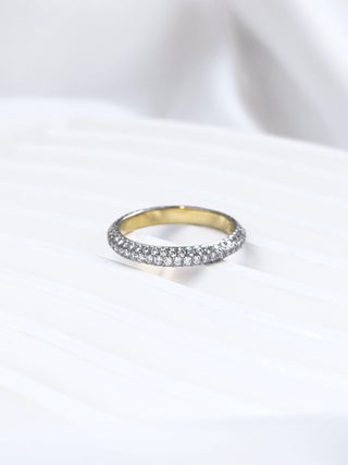 Three-Row Pavé Diamond Ring