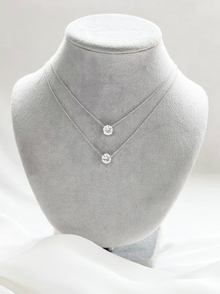2.00cts 4-Prong Round Solitaire Diamond Necklace