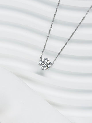 2.00cts 6-Prong Round Solitaire Diamond Necklace