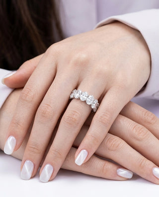 Oval Diamond Half Eternity Ring