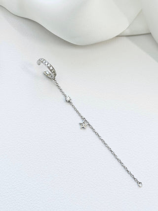 Stars Diamond Ear Cuff with chain