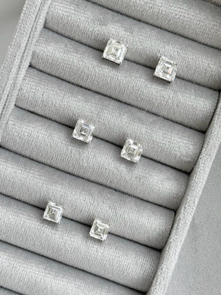 Solitaire Asscher Diamonds Earrings