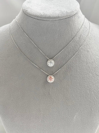 1.80cts Pink Diamond Halo Pendant with Necklace
