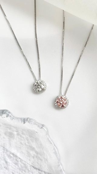 1.80cts Pink Diamond Halo Pendant with Necklace