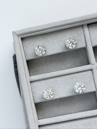 6-Prong Solitaire Round Traditional Setting Earrings