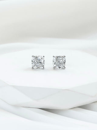 Solitaire Cushion Diamond Earrings