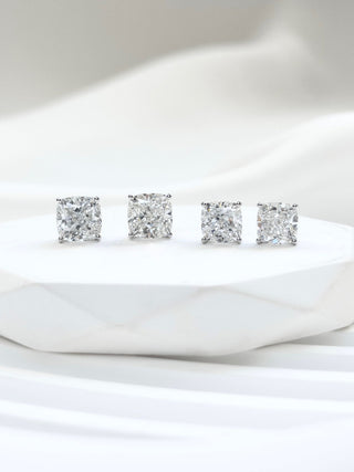 Solitaire Cushion Diamond Earrings