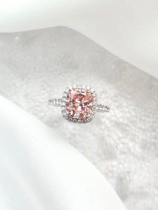 2.83cts Yellow Cushion Diamond Halo Pavé Ring