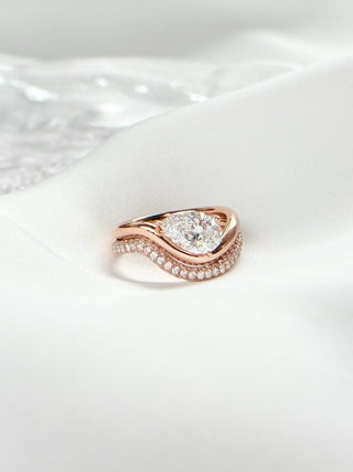 1.50cts Lumia Pear Diamond Ring Set