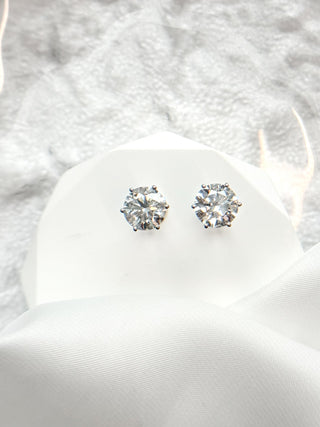 6-Prong Solitaire Round Martini Setting Earrings