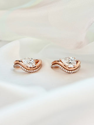 1.50cts Lumia Pear Diamond Ring Set