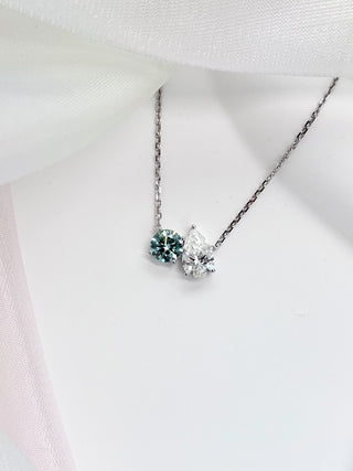 Toi et Moi Diamond & Pear Cut Diamond Necklace
