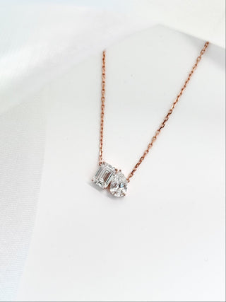 Toi et Moi Emerald & Pear Cut Necklace