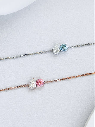 Toi et Moi Small Pear Cut & Round Diamond Bracelet