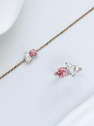 Toi et Moi Small Pear Cut & Round Diamond Bracelet