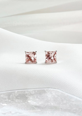 1.00cts Pink Princess Earrings with Jacket
