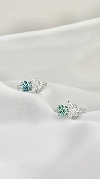 Toi et Moi Diamond & Pear Cut Diamond Necklace