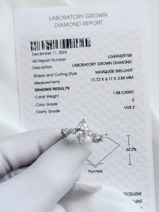 1.50cts Celia Marquise & Round Diamonds Ring