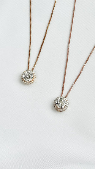 1.80cts Pink Diamond Halo Pendant with Necklace