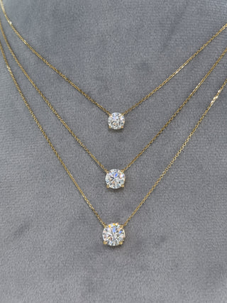 Round Solitaire Diamond Necklace