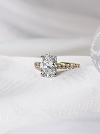 2.04ct Solitaire Oval Diamond Pavé Ring