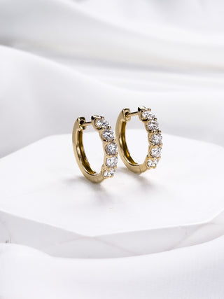 Round Diamond Hoop Earrings