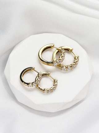 Round Diamond Hoop Earrings