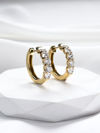 Round Diamond Hoop Earrings