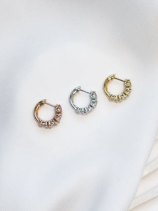 Elio Oval Diamond Hoops