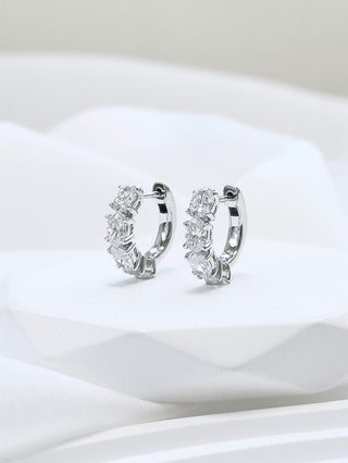 Elio Oval Diamond Hoops