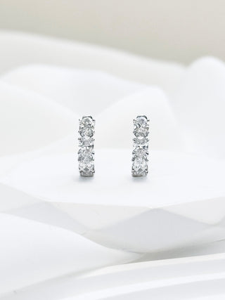 Elio Oval Diamond Hoops