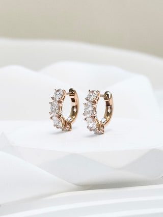 Elio Oval Diamond Hoops