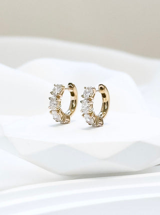 Elio Oval Diamond Hoops