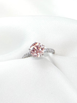 Aster 2.30cts Star Pink Diamond 3-Row Pavé Ring