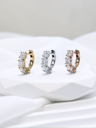 Elio Oval Diamond Hoops