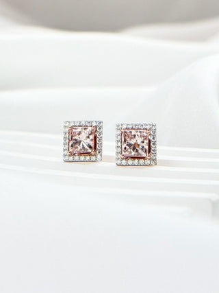 1.00cts Pink Princess Earrings with Jacket