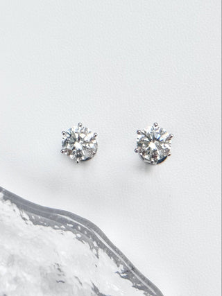6-Prong Solitaire Round Traditional Setting Earrings