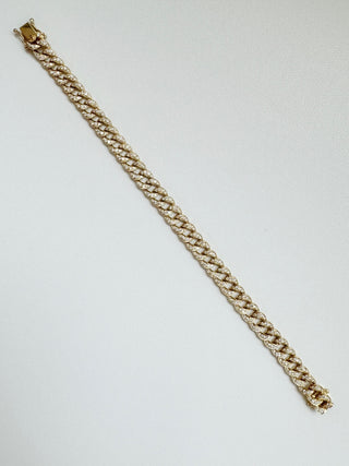 Single Row Cuban Diamonds Bracelet