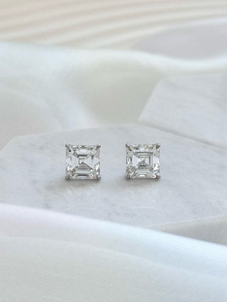 Solitaire Asscher Diamonds Earrings