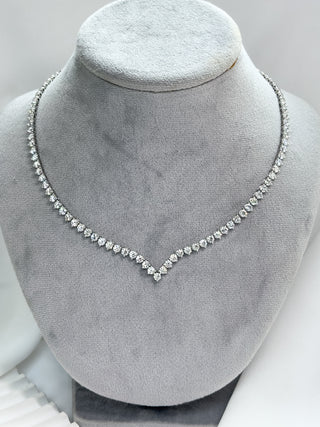 V-shape Diamond Tennis Necklace