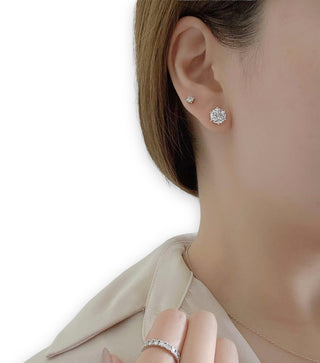 6-Prong Solitaire Round Traditional Setting Earrings