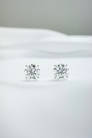 4-Prong Martini Solitaire Round Diamonds Earrings