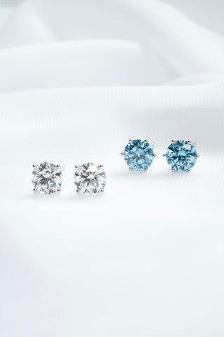 4-Prong Martini Solitaire Round Diamonds Earrings