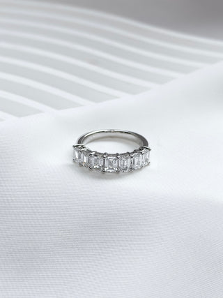 Emerald Diamond Half Eternity Ring